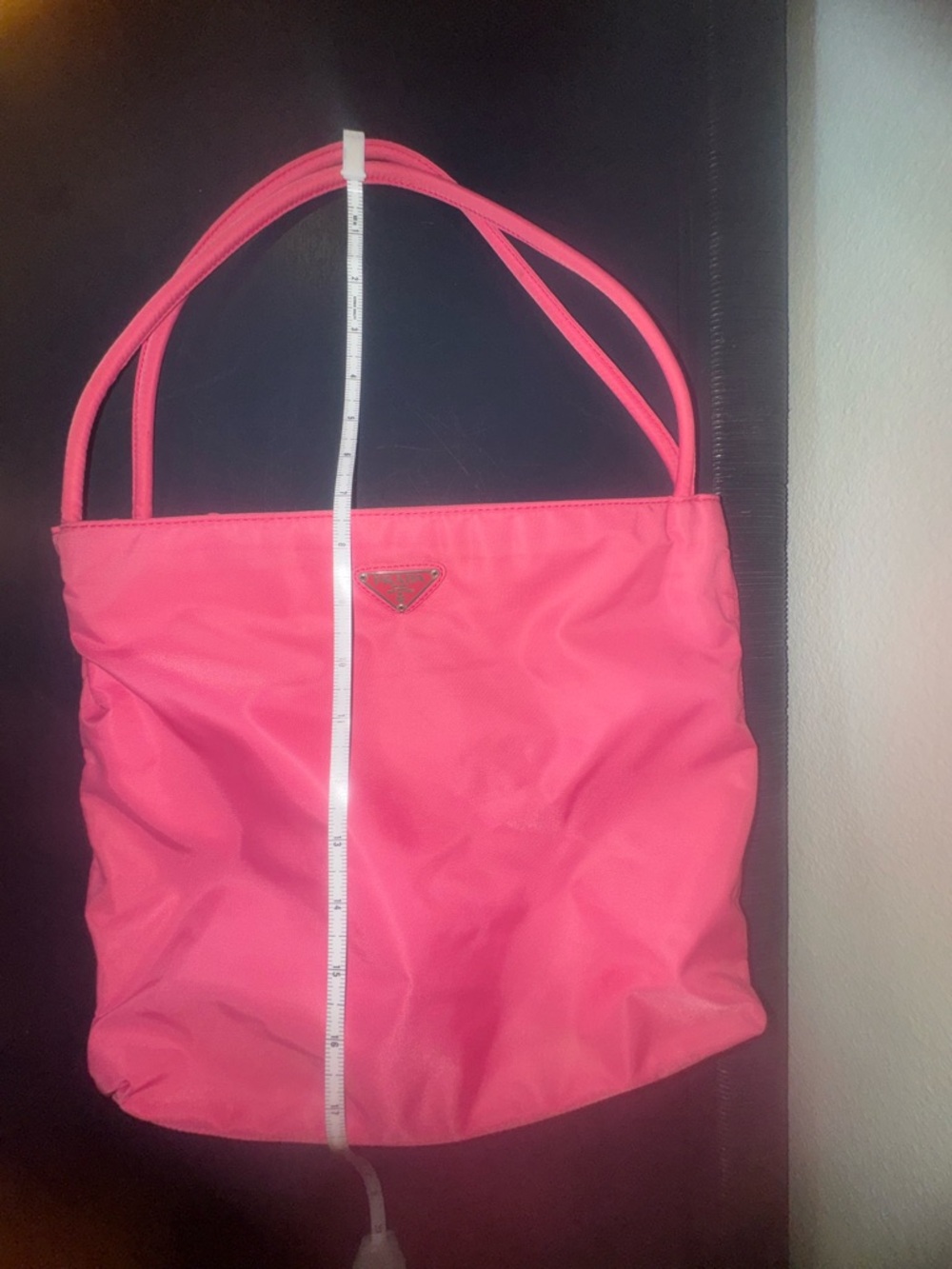 Prada Hot Pink Nylon Double-Strap Shoulder Bag with COA - Picture 14 of 15